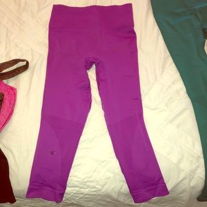 Purple crop yoga pants